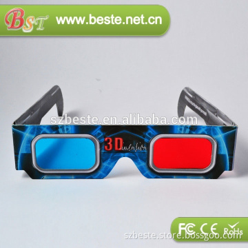 New year red cyan paper 3d glasses with 3d anaglyph filters